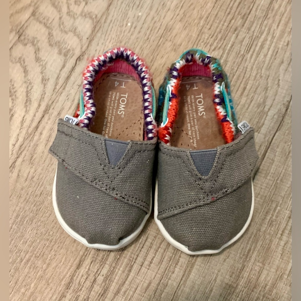 TOMS Toddler Gray Slip-On Shoes